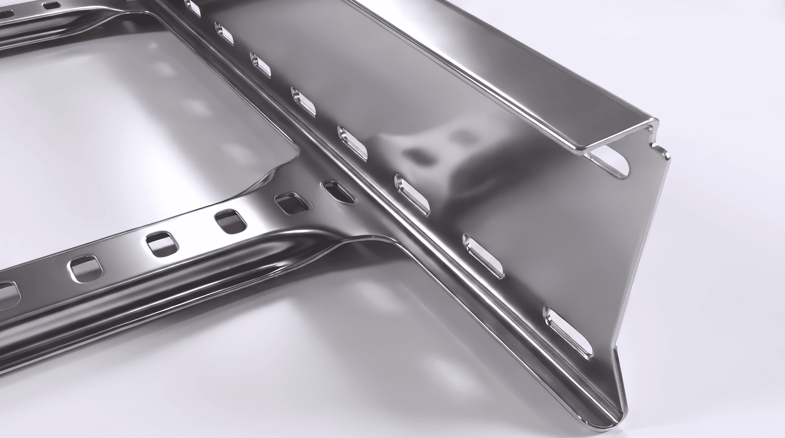 Close-up of a POSMAC-coated 3S cable tray