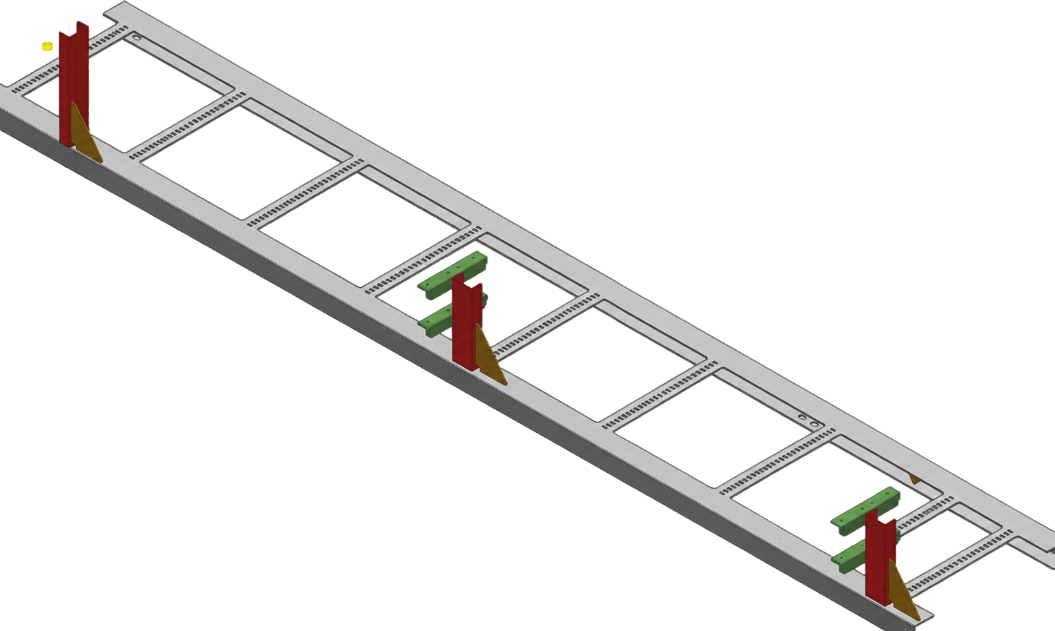 3D model of a Diet Tray W600 in 4.5 mm POSMAC plate on the same supports